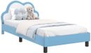 vidaXL Kinderen bedframe met hoofdboard Blauw 80 x 200 cm PU