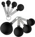 Set d'accessoires de cuisine - Set de 8 tasses à mesurer et cuillères en plastique noir