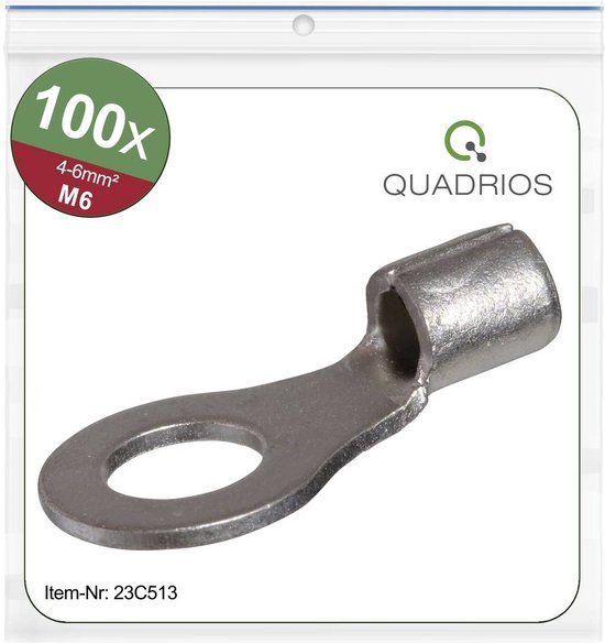 Quadrios 23C513 Ringkabelschoen - 6mm² - 6.5mm - 100 stuks