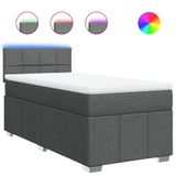 vidaXL Boxspringbed met matras, donkergrijs, 120x190 cm, gestoffeerd
