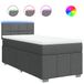 vidaXL Boxspringbed met matras, donkergrijs, 180x200 cm, gestoffeerd