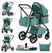 StarTech 3-in-1 kinderwagen - Model Z87 - Opvouwbaar - Verstelbare zit- en ligpositie - Compatibel met autostoeltjes - Geschikt voor 0-3 jaar - Kleur: Groen