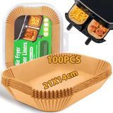 HUMTEOXI Bakpapier voor Luchtfriteuse - 100 stuks - 21 x 14 cm - BPA gratis
