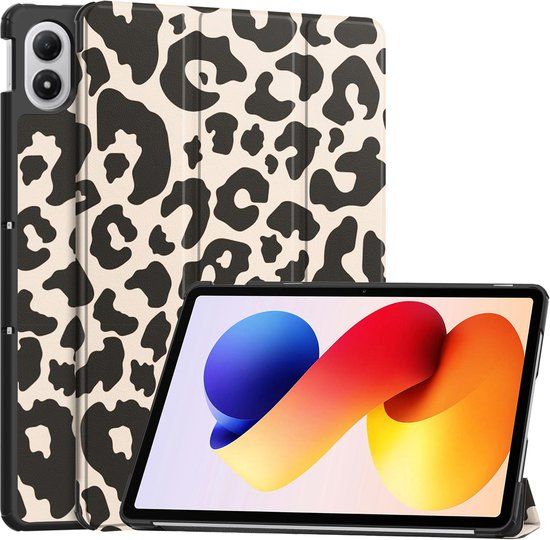 imoshion Tablet Hoes - Geschikt voor Xiaomi Redmi Pad 2 Pro/Xiaomi Poco Pad M1 - Design Trifold Bookcase - Luipaardprint