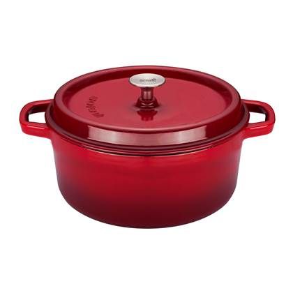 Sola Braadpan Ø 28 cm - Rood - Gietijzer