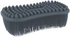 Merkloos / Sans marque CMP Schoonmaak afwas pannen/schalen spons - silicone - 2 zijdig - zwart - 14 x 7 cm