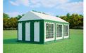 Tente de réception 3x6 m STANDARD – PVC 500 g/m², ignifuge, tubes en acier galvanisé Ø38 mm, jusqu'à 36 personnes - Vert-blanc