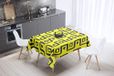 Bonamaison Tafelkleed, Anti-Mold, Sneldrogend, Waterdicht, 100% Polyester Tafellaken, Neon Geel, Rook, 140 x 140 Cm