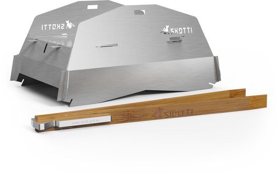 Skotti Cap - Inklapbare deksel voor Skotti Grill - Zilver - RVS