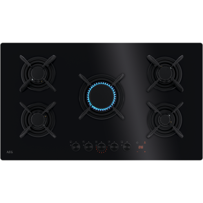 AEG HKB95453NB - Zwarte inbouwkookplaat - 88 cm breed