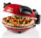 Four à pizza avec plaque en pierre, 400 °C, 1200 W, 30 cm, rouge