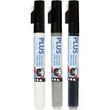Creativ Company 39898 markeerstift 3 stuk(s) Zwart, Grijs, Wit