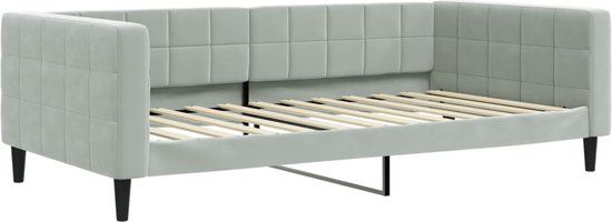 vidaXL Slaapbank Fluweel Lichtgrijs 100x200 cm