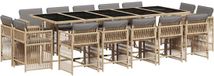 vidaXL 15-delige Tuinset met Kussens, Poly Rattan, Gemengd Beige