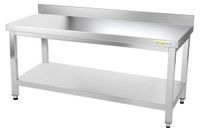 GOLDINOX Plan de travail en acier inoxydable, piètement 1600 x 600 mm, qualité PREMIUM