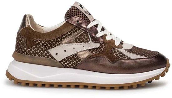 Floris van Bommel Sfw-10153 Noppi Sneakers - Leer - Dames - Bronskleurig - Maat 37