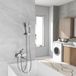 Unyqoos® Armature de salle de bain et de douche avec douchette réglable (3 jets), bec, en laiton et ABS, pour montage mural