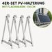 Rhein Beleuchtung Set van 4 balkonzonne-installatiebeugels, 114 cm, verstelbaar van 0 tot 90°, PV-zonnemodulebeugel met platte haken voor balkonhekken, 0% BTW.