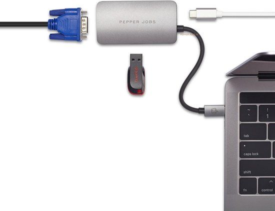 PEPPER JOBS TCH-3 USB-C Hub - 3-in-1 Adapter - Space Grey