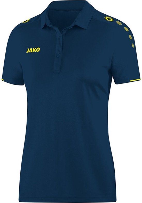 Jako Polo Classico Dames Nachtblauw-Citroen Maat 46