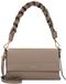 COCCINELLE Leren schoudertas Boheme Grana Double Shoulder Bag Warm Taupe / Rosette