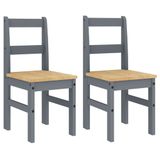 VidaXL Eetkamerstoelen 2 stuks Grenenhout Grijs