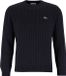 Lacoste Herentrui Katoen - Ronde Hals - Navy Blauw - Maat M