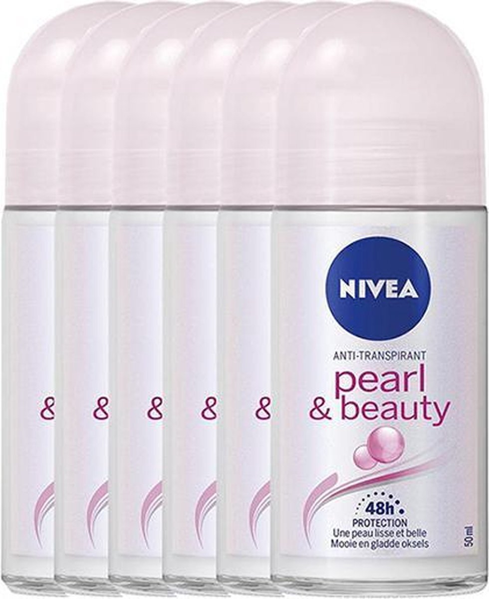 Nivea Deodorant Roll-On Pearl & Beauty 6 x 50ml (300ml) - voordeelverpakking