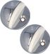 AMIG Deurstopper/deurbuffer - 2x - D45mm - inclusief schroeven - verchroomd