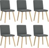 vidaXL Eetkamerstoelen 6 stuks stof donkergrijs