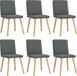 vidaXL Eetkamerstoelen 6 stuks stof donkergrijs
