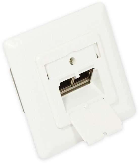 Good Connections Premium CAT6 Gigabit netwerk inbouw wandcontactdoos met afdekplaat en 2 RJ45 poorten - afgeschermd / ivoor