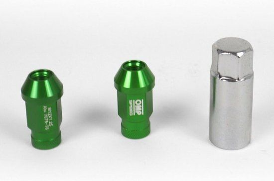 OMP 7075 Green Bolt Set - 20 pcs - M14 x 1.25