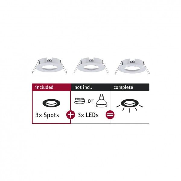 Paulmann Inbouwlamp Choose Basisset star IP44 rond 78mm dimbaar Wit mat
