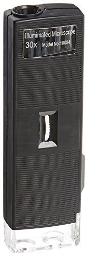 United Scientific Supplies MCR30X Pocket Illuminated Microscope, 30x Magnification, Battery Powered