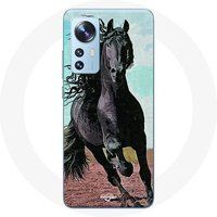 Maniacase Hoesjes voor Xiaomi Mi 12 / 12X Zwart paard van het Friese ras