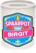 Bellatio Decorations Kinder spaarpot met naam - Birgit - keramiek - met dop - wit