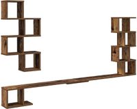 vidaXL Wandrek voor televisie, antiek hout, 200 x 15 x 94 cm