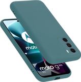 Cadorabo Liquid Silicone Hoesje compatibel met Motorola MOTO G200 5G, Siliconen Case voor MOTO G200 5G- Cover, Full Body, krasvast en stootvast dunne TPU beschermhoes - LIQUID GROEN