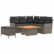 vidaXL Loungebank set 4 zitplaatsen grijs en donkergrijs polyrattan inclusief tafel