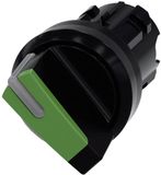 Siemens 3SU10022BF400AA0 3SU1002-2BF40-0AA0 Knevelschakelaar Kunststof frontring, Verlicht Knevel Zwart, Groen 1 x 90 °