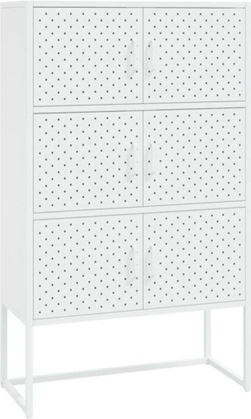 vidaXL Hoge kast 80x35x135 cm staal wit