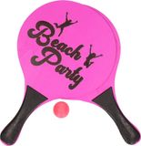 T&F creations beachball set - roze - MDF hout - buitenspeelgoed - 2x racket - 1x balletje