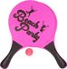 T&F creations beachball set - roze - MDF hout - buitenspeelgoed - 2x racket - 1x balletje