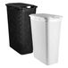 Plasticforte Panier à linge avec couvercle - set de 2 - Noir / Blanc - 48 litres