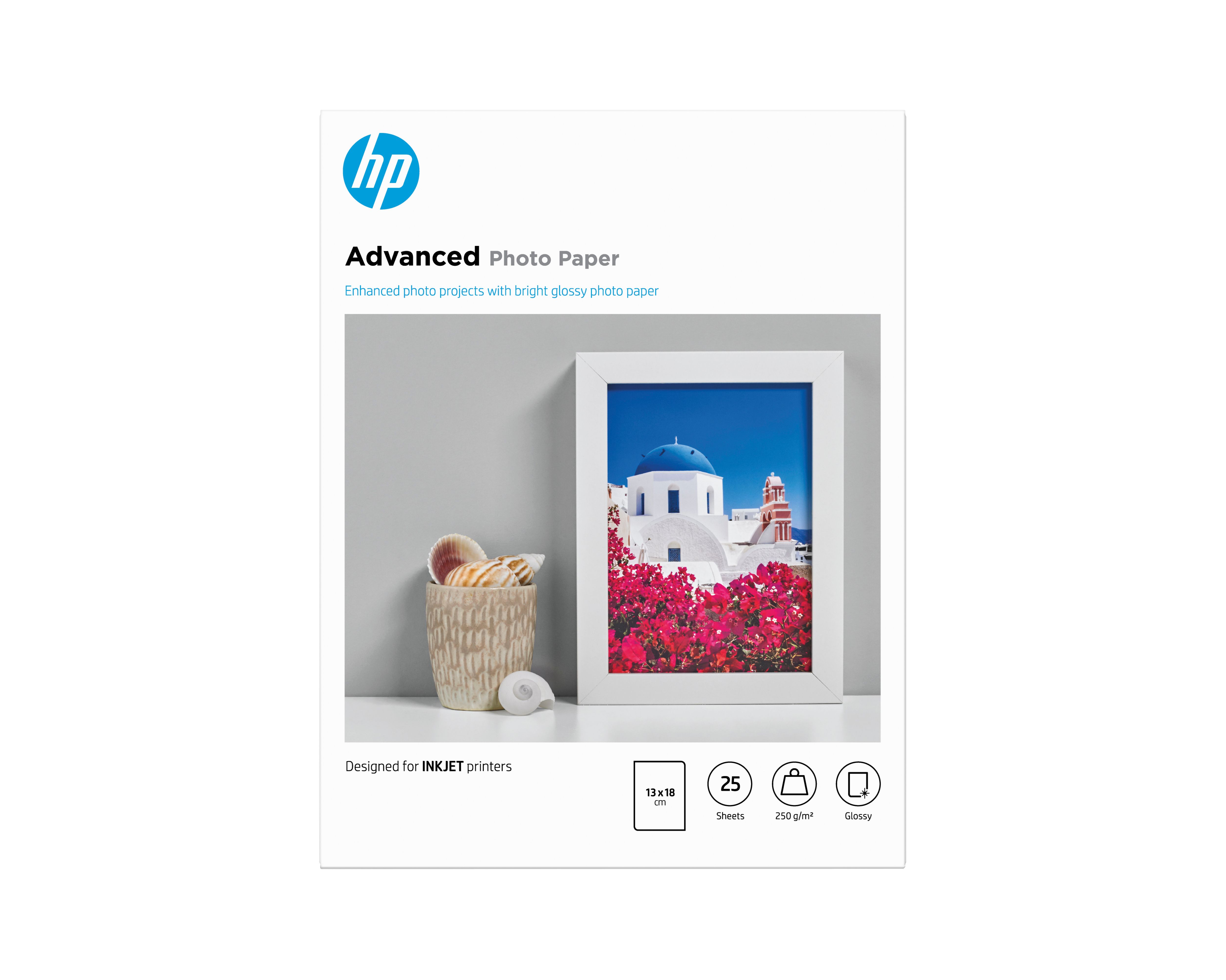 HP Advanced fotopapier - 13x18cm - 250 g/m2 - 25 vellen