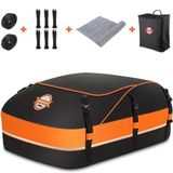 Sailnovo Dakkoffer, auto, dakkoffer, bagagedrager voor auto, waterdicht, transporttas voor auto's met of zonder bagagedrager, inclusief beschermmat, 6 veiligheidshaken, 8 riemen en opbergtas (oranje)
