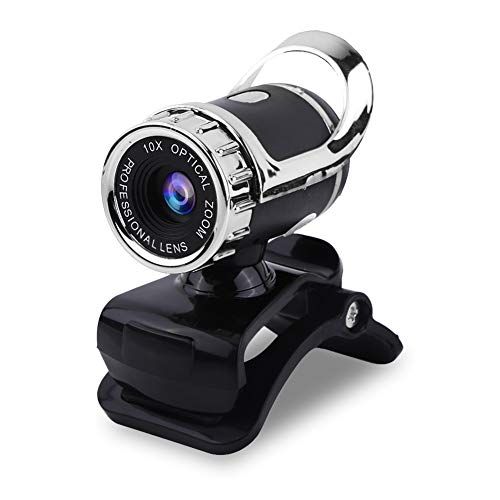 Be Winner Webcam voor pc, desktop laptop computer camera USB HD videocamera met microfoon, 12,0 miljoen pixel clip-on webcam Webcamera HD 360 ° roterende standaard camcorder, 640 * 480 dynamische resolutie