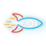Forever Light Neon PLEXI LED ROCKET multicolor NNE18 Figurine de décoration lumineuse
