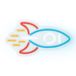 Forever Light Neon PLEXI LED ROCKET multicolor NNE18 Figurine de décoration lumineuse